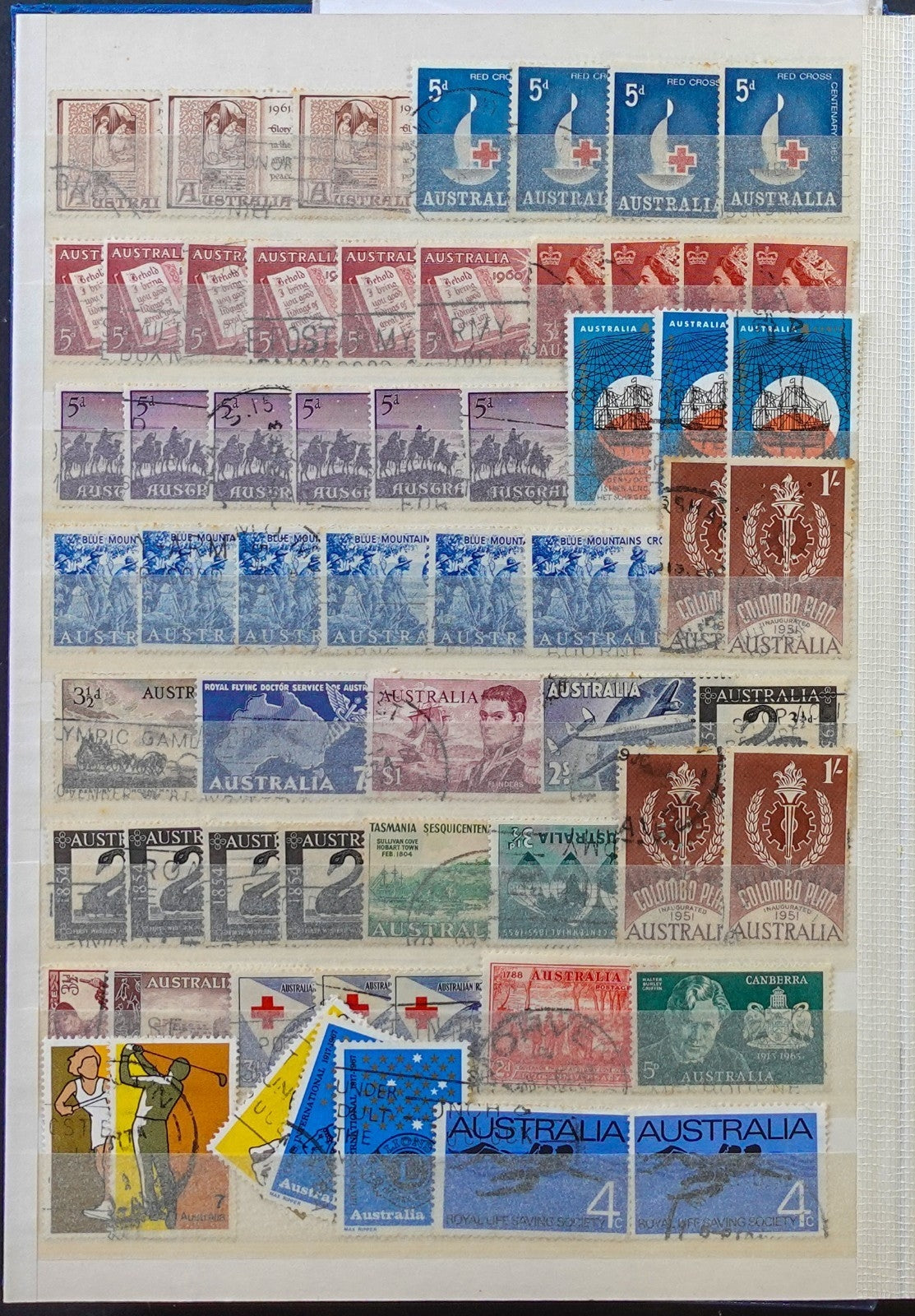 Australia & New Zealand Stamp Collection Stockbook 16 Pages Used Stamps  ZAYIX