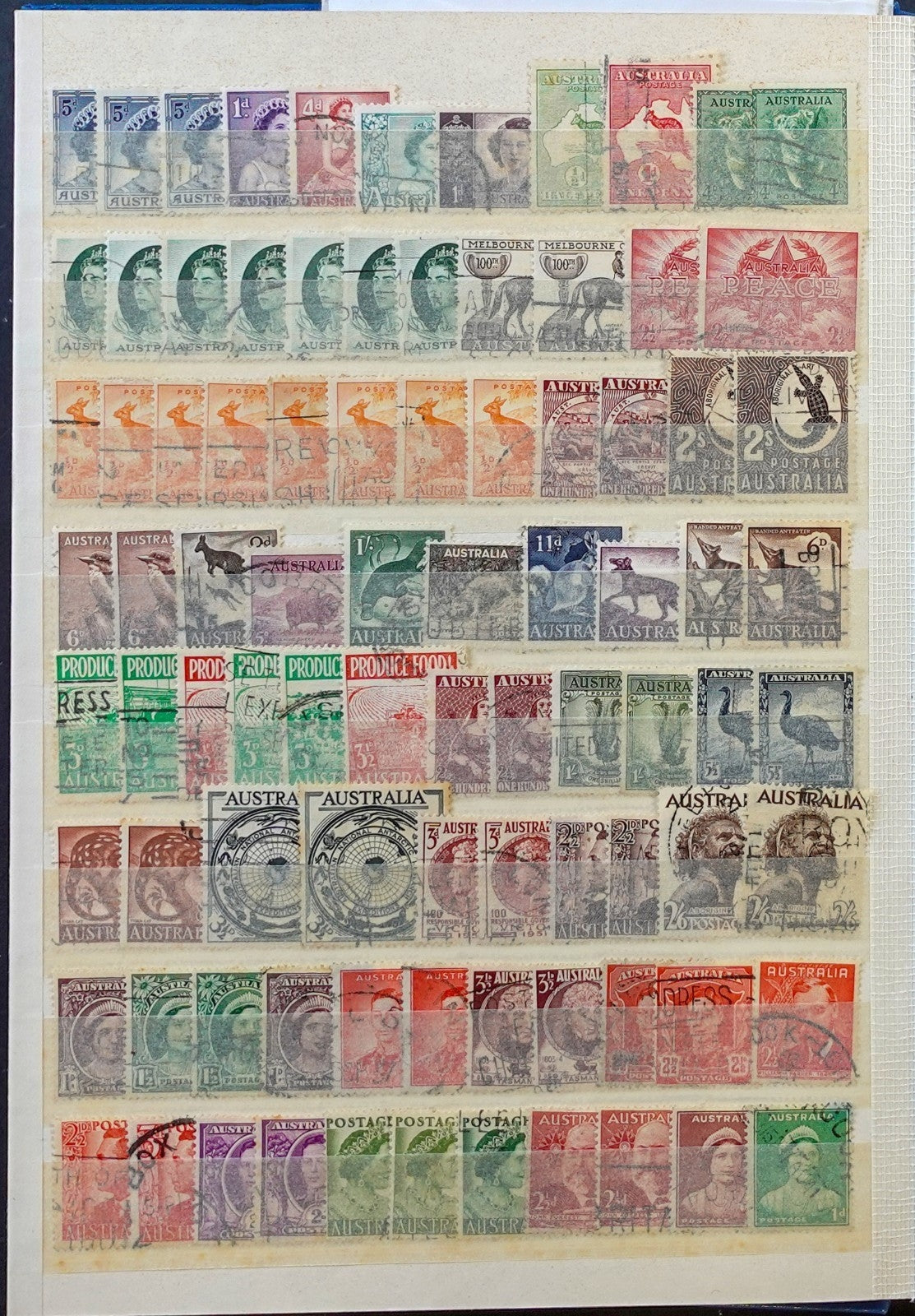 Australia & New Zealand Stamp Collection Stockbook 16 Pages Used Stamps  ZAYIX