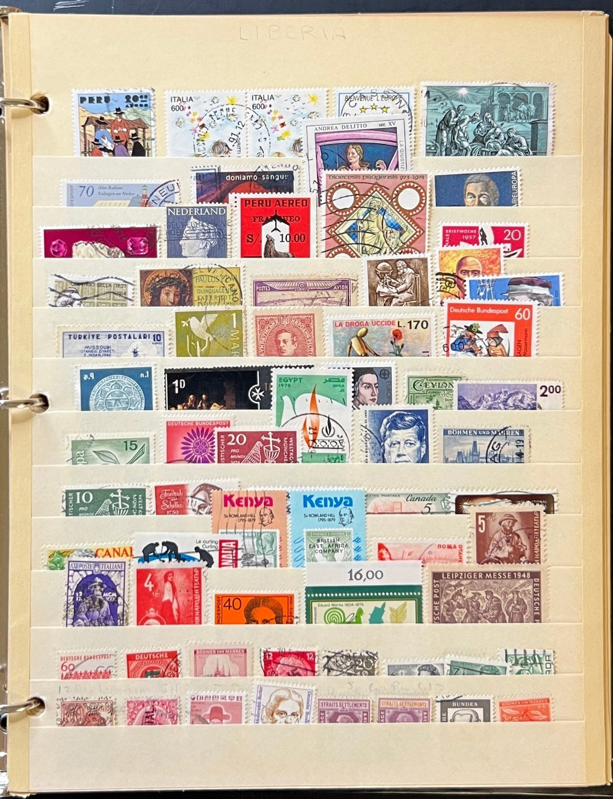 World Wide Countries Stamp Collection Stockbook 16 Pages Mint & Used  ZAYIX