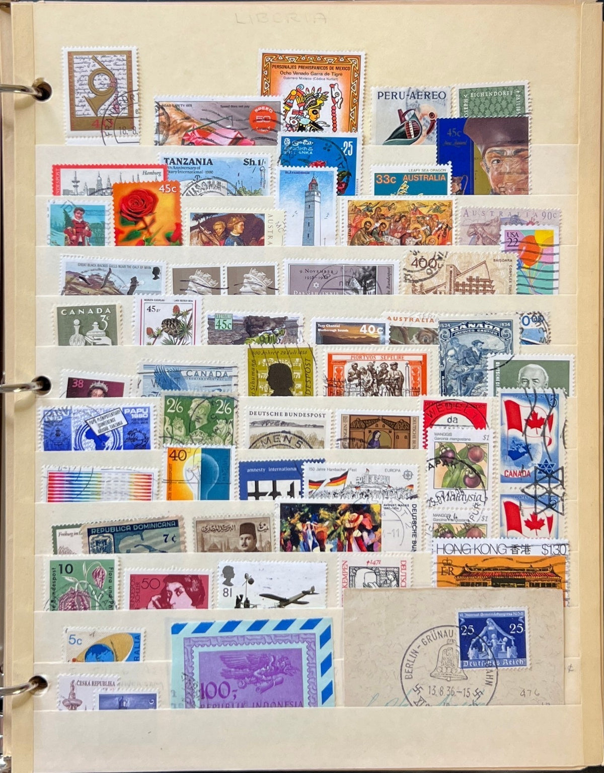 World Wide Countries Stamp Collection Stockbook 16 Pages Mint & Used  ZAYIX