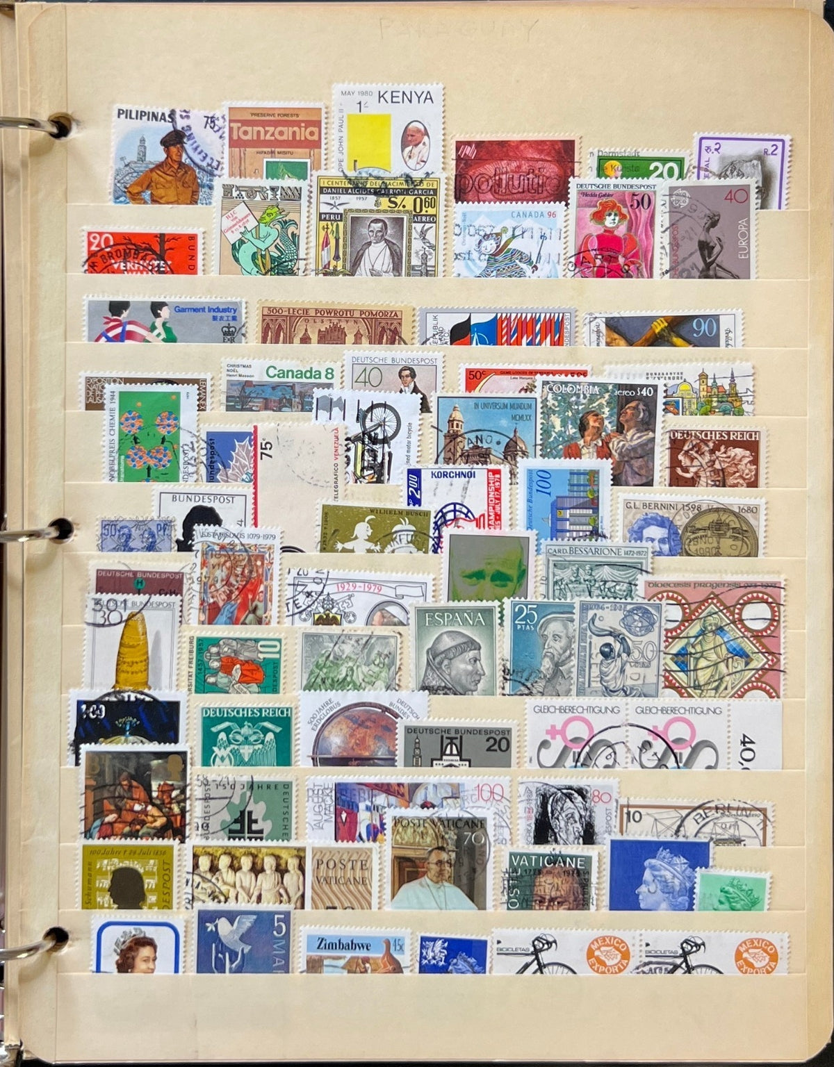 World Wide Countries Stamp Collection Stockbook 16 Pages Mint & Used  ZAYIX