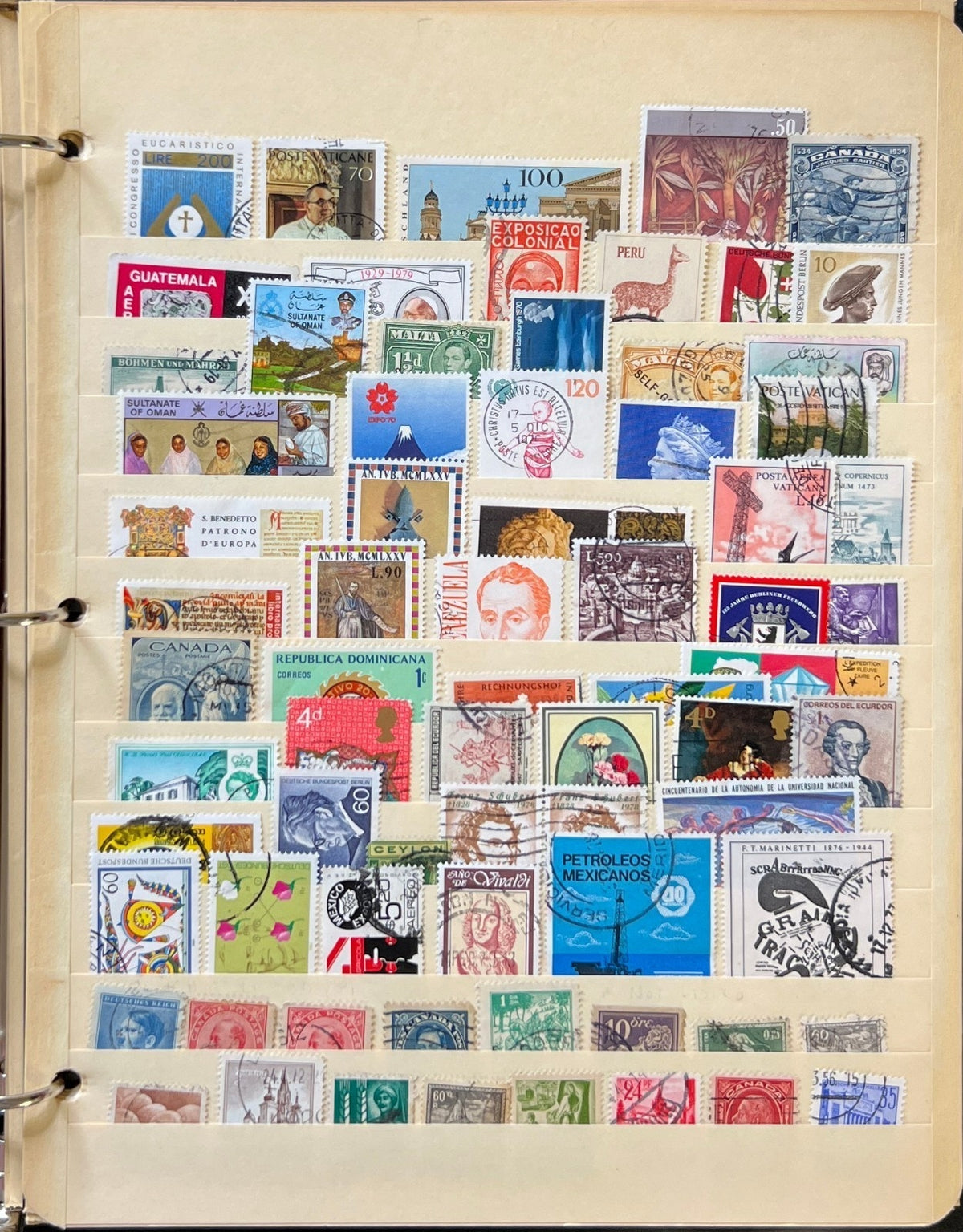 World Wide Countries Stamp Collection Stockbook 16 Pages Mint & Used  ZAYIX
