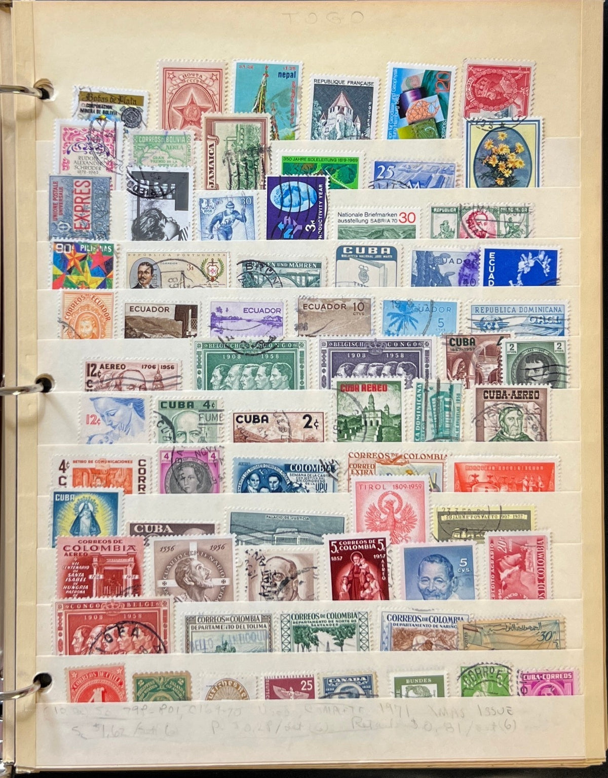 World Wide Countries Stamp Collection Stockbook 16 Pages Mint & Used  ZAYIX