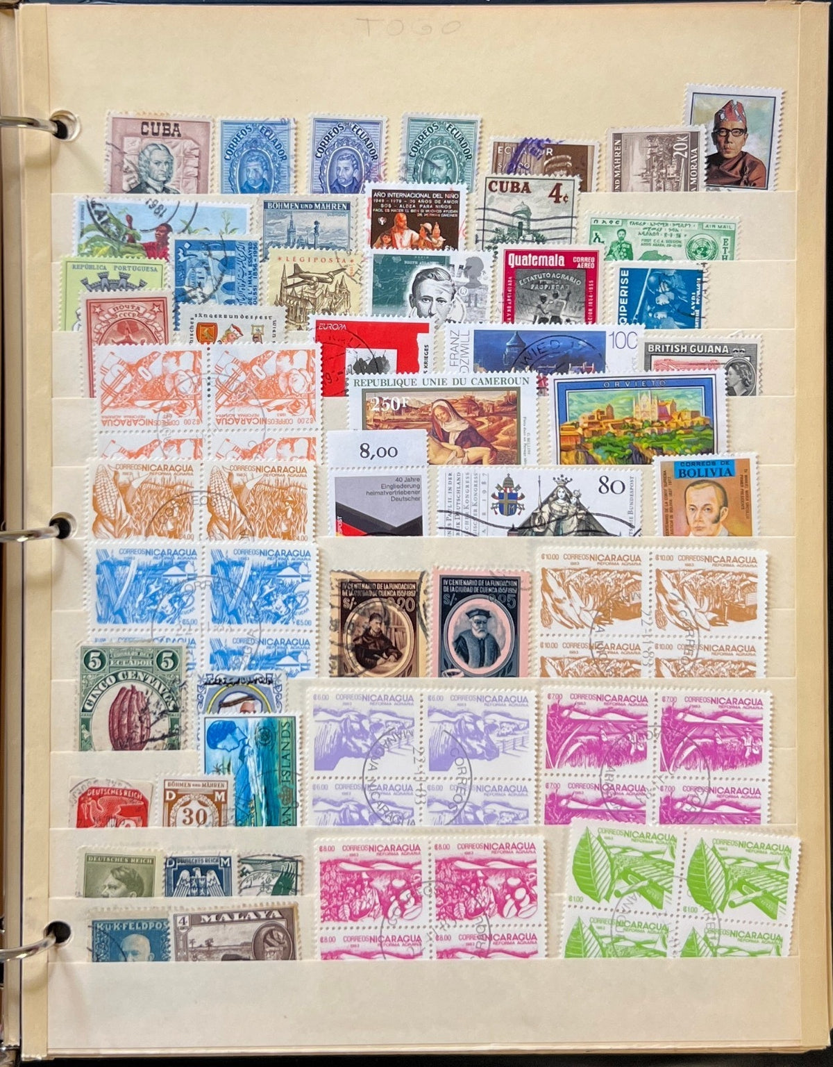 World Wide Countries Stamp Collection Stockbook 16 Pages Mint & Used  ZAYIX