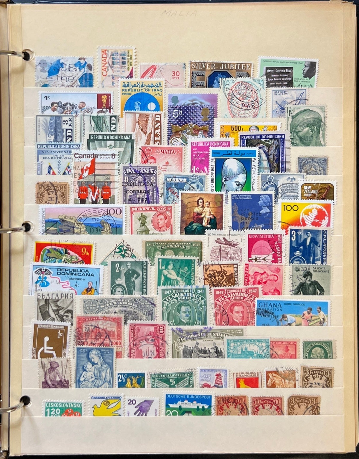 World Wide Countries Stamp Collection Stockbook 16 Pages Mint & Used  ZAYIX