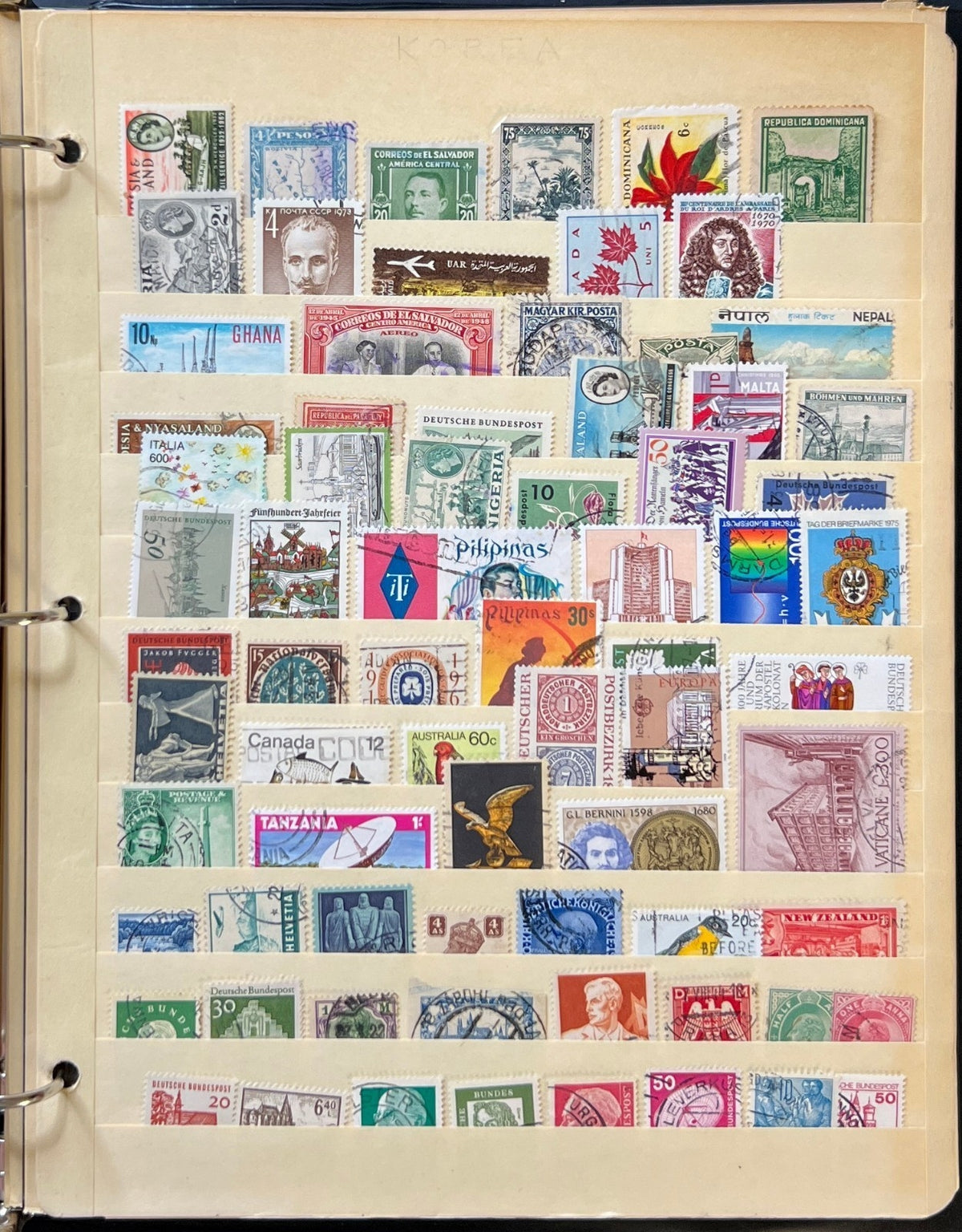 World Wide Countries Stamp Collection Stockbook 16 Pages Mint & Used  ZAYIX