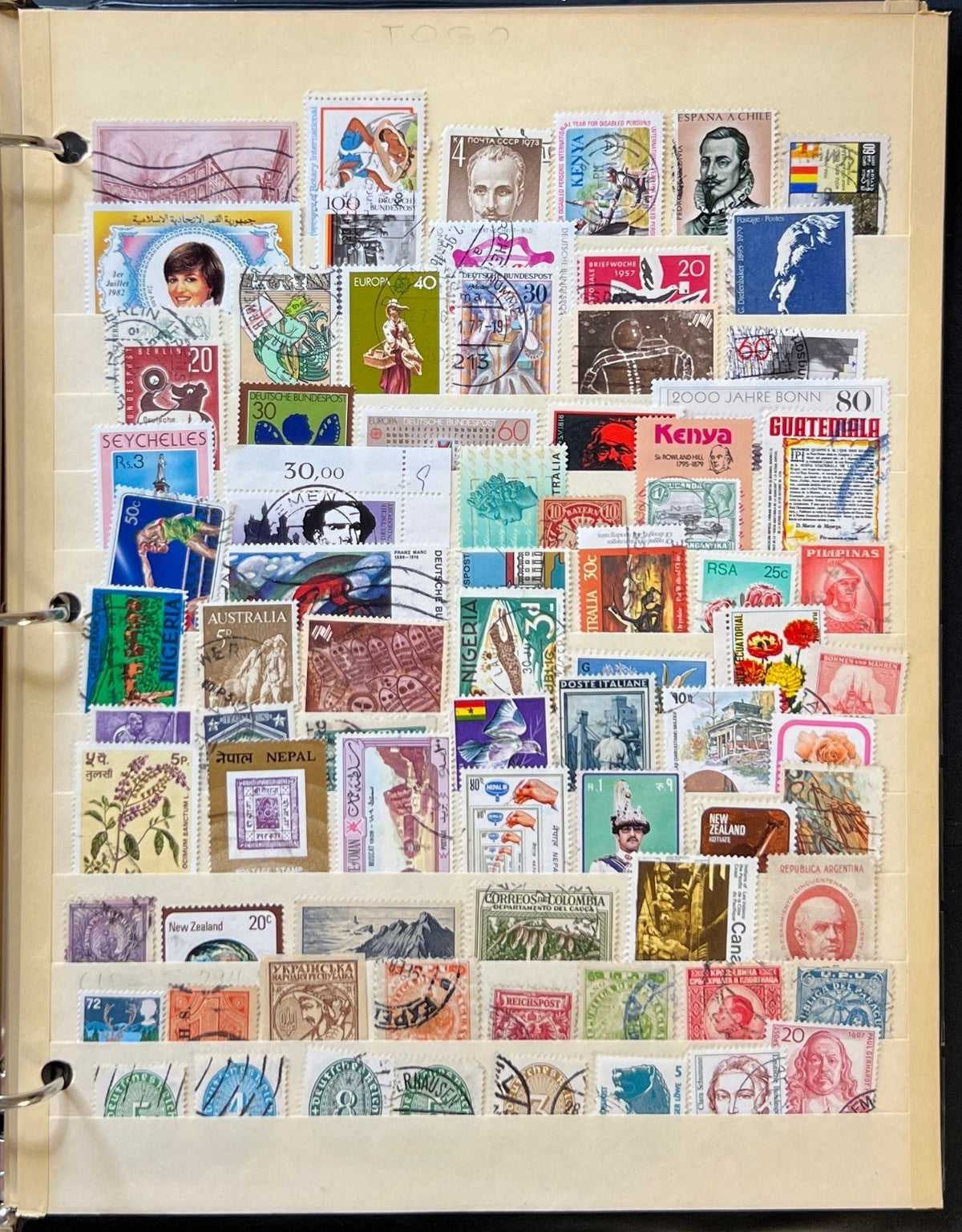 World Wide Countries Stamp Collection Stockbook 16 Pages Mint & Used  ZAYIX