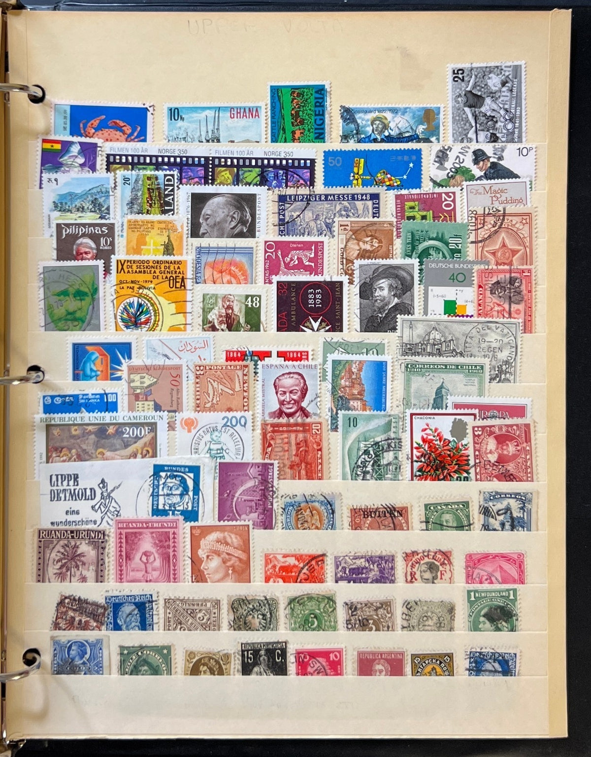 World Wide Countries Stamp Collection Stockbook 16 Pages Mint & Used  ZAYIX