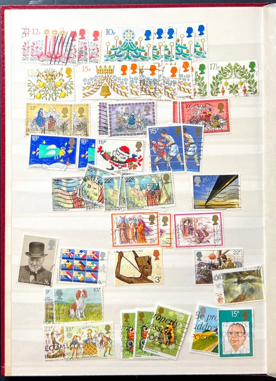 United Kingdom Stamp Collection Lighthouse Stockbook 10 Pages Used ZAYIX
