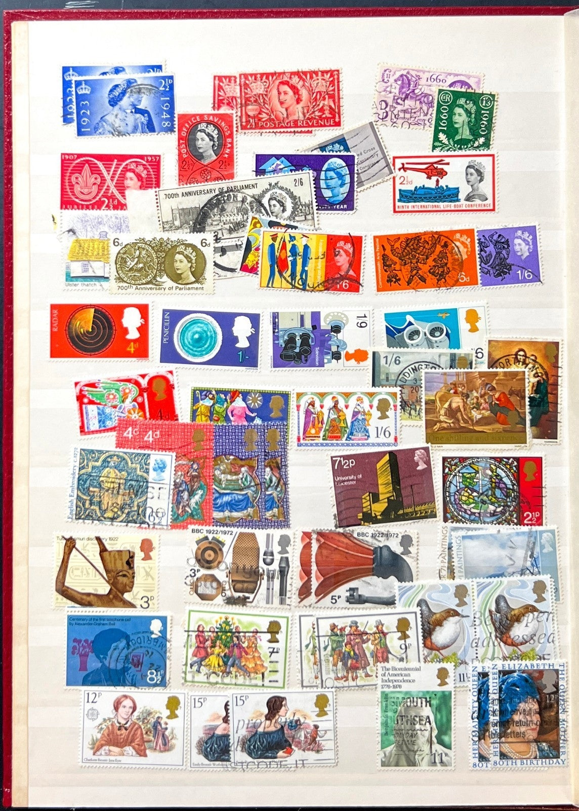 United Kingdom Stamp Collection Lighthouse Stockbook 10 Pages Used ZAYIX