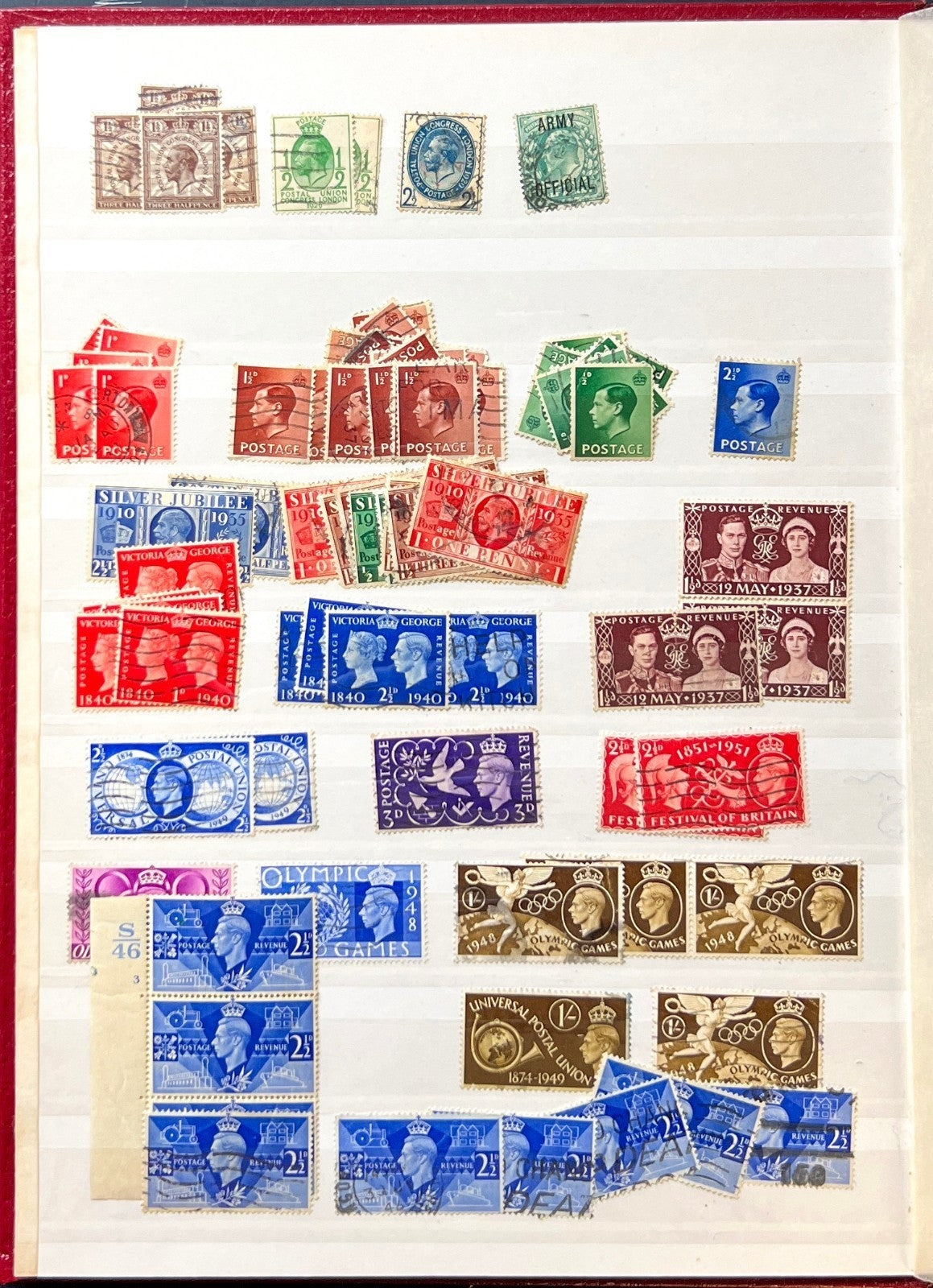 United Kingdom Stamp Collection Lighthouse Stockbook 10 Pages Used ZAYIX
