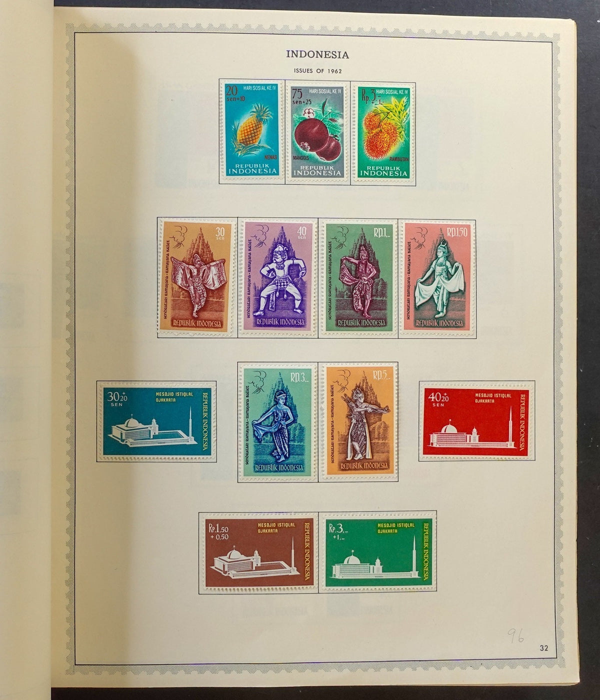 Indonesia and Philippines Stamp Collection Album Mint Hinged 866 Stamps ZAYIX