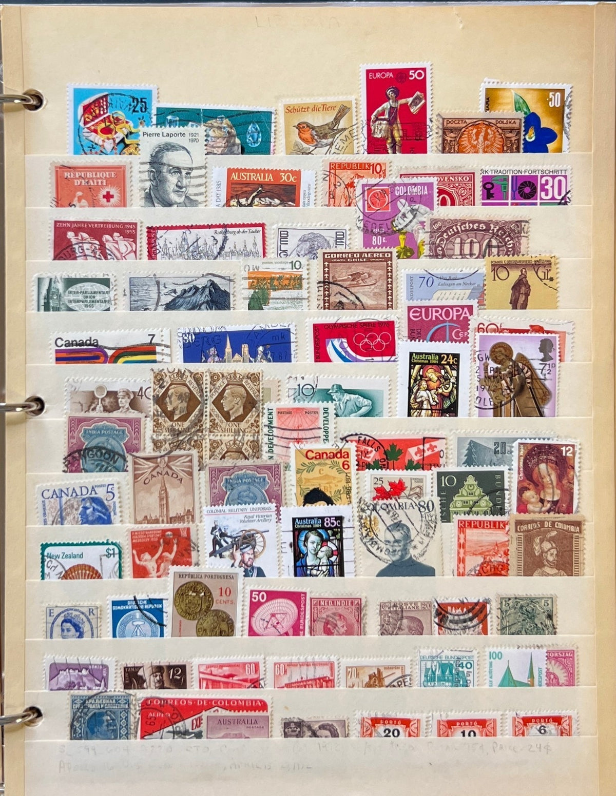 World Wide Stamp Collection Stockbook 17 Pages Mint & Used ZAYIX