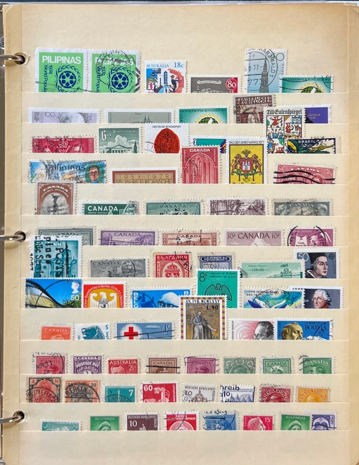 World Wide Stamp Collection Stockbook 17 Pages Mint & Used ZAYIX