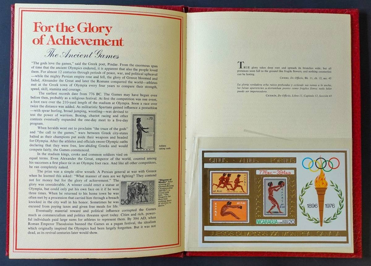 Nicaragua The Greatest Olympic Athletes Stamp Collection Album 1912-1976 ZAYIX