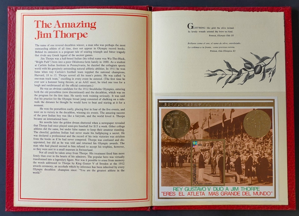 Nicaragua The Greatest Olympic Athletes Stamp Collection Album 1912-1976 ZAYIX