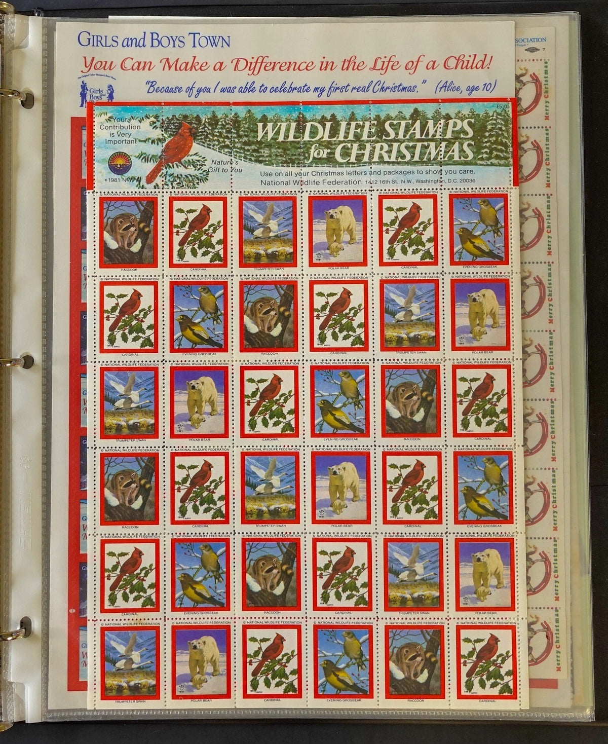 Christmas Seals Conservation Stamps & Cinderellas Stamp Collection Album ZAYIX