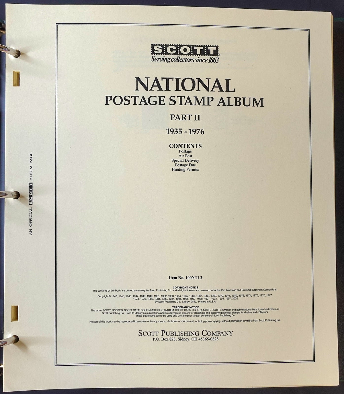 United States National Postage Stamp Scott Specialty Album 1845-1976 ZAYIX