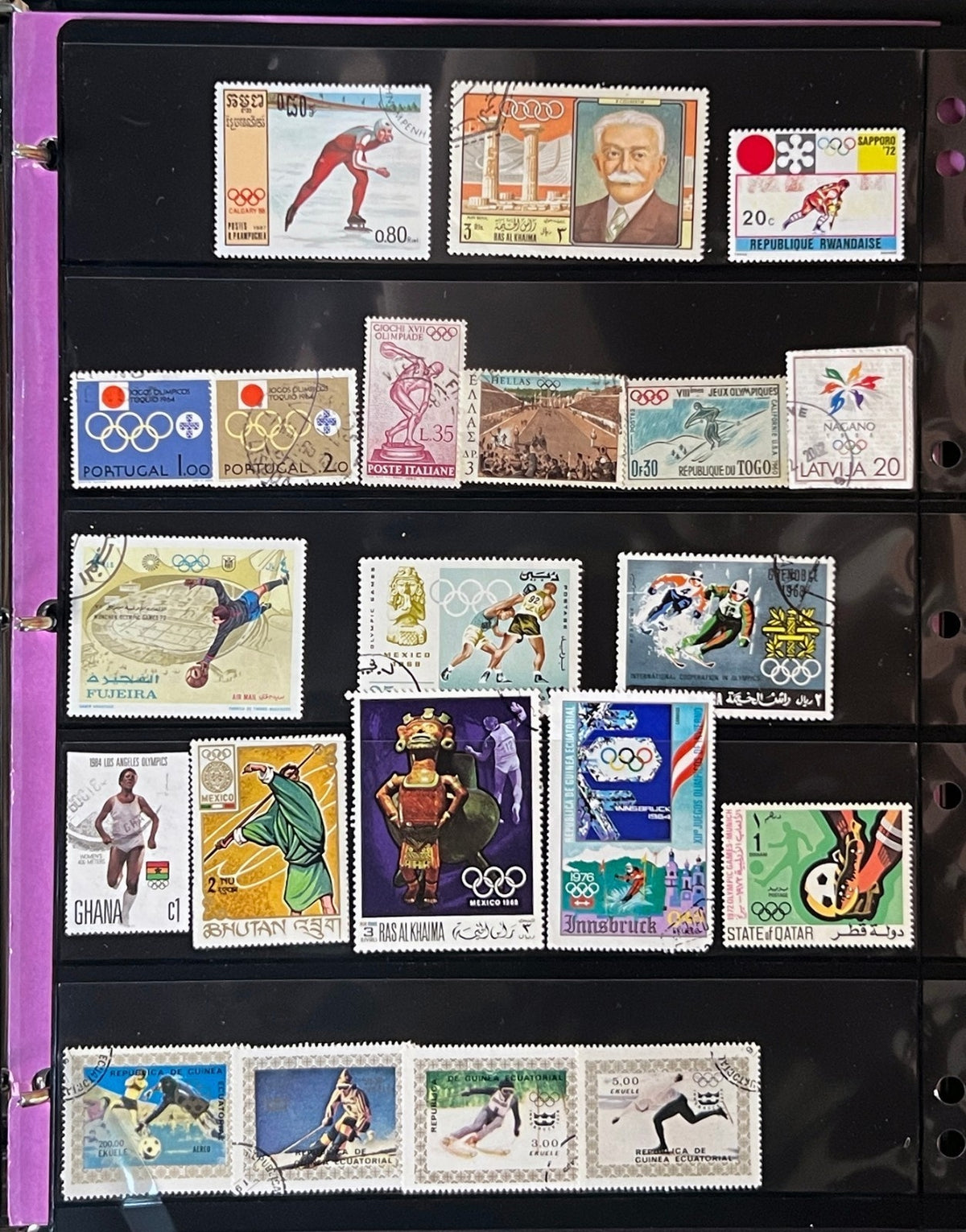 Sports Topicals Stamp Collection Stockbook 28 Pages Mint & Used ZAYIX