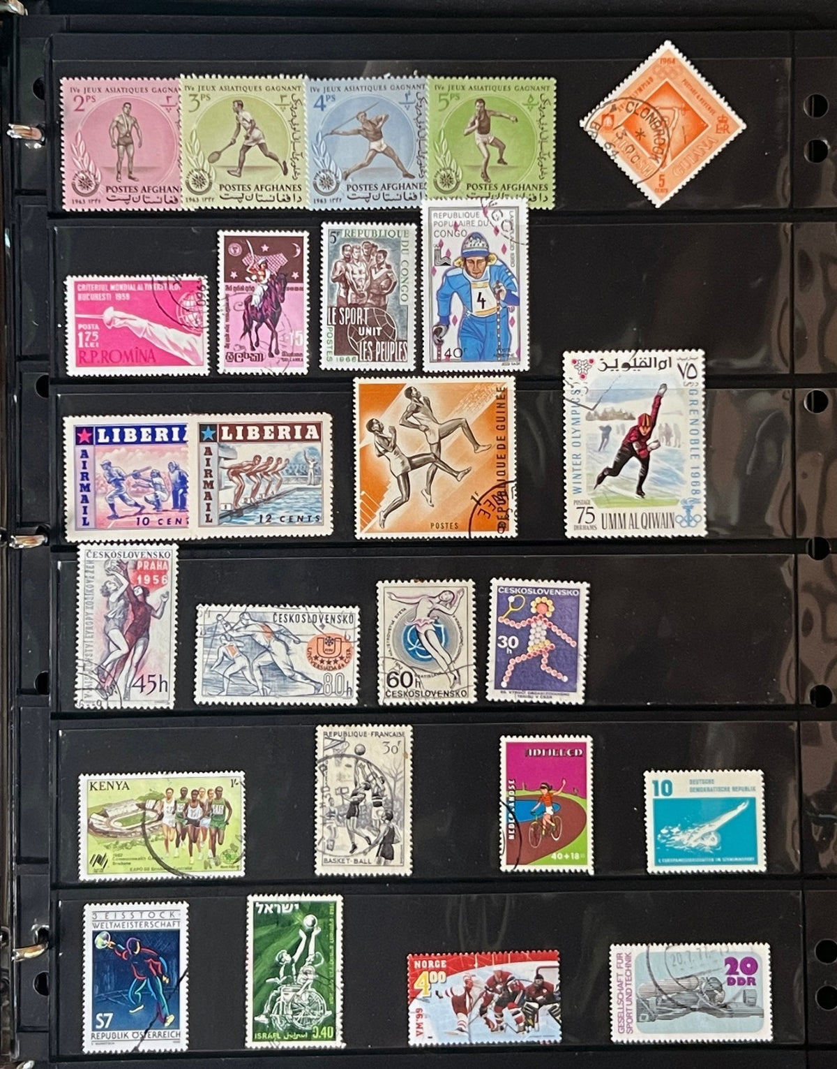 Sports Topicals Stamp Collection Stockbook 28 Pages Mint & Used ZAYIX