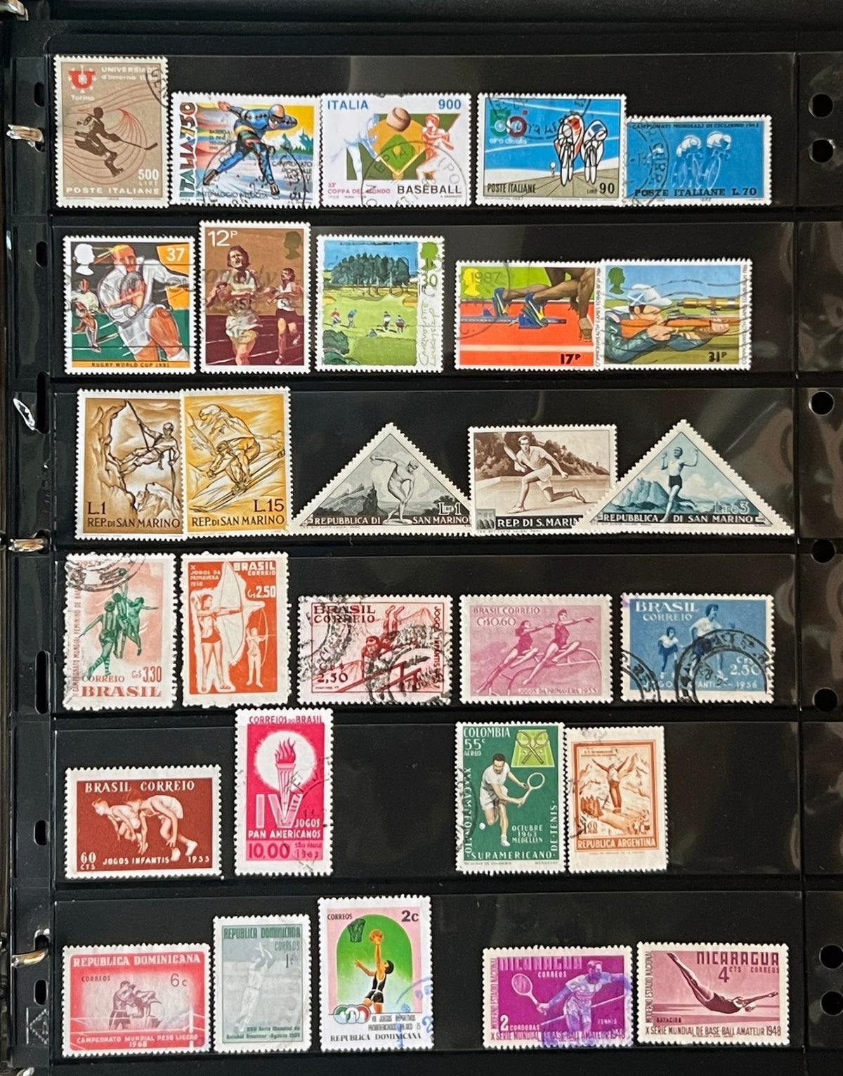 Sports Topicals Stamp Collection Stockbook 28 Pages Mint & Used ZAYIX
