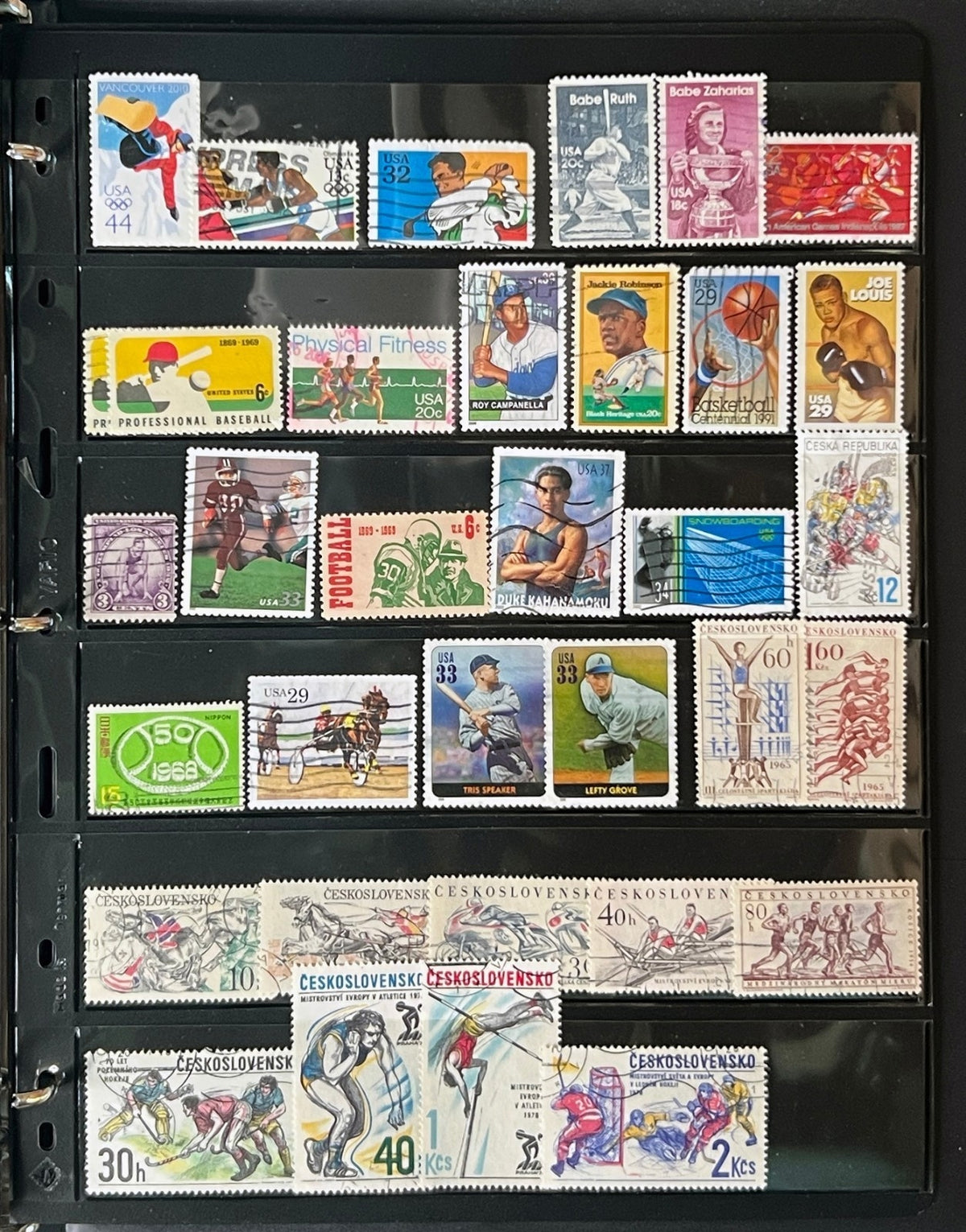 Sports Topicals Stamp Collection Stockbook 28 Pages Mint & Used ZAYIX