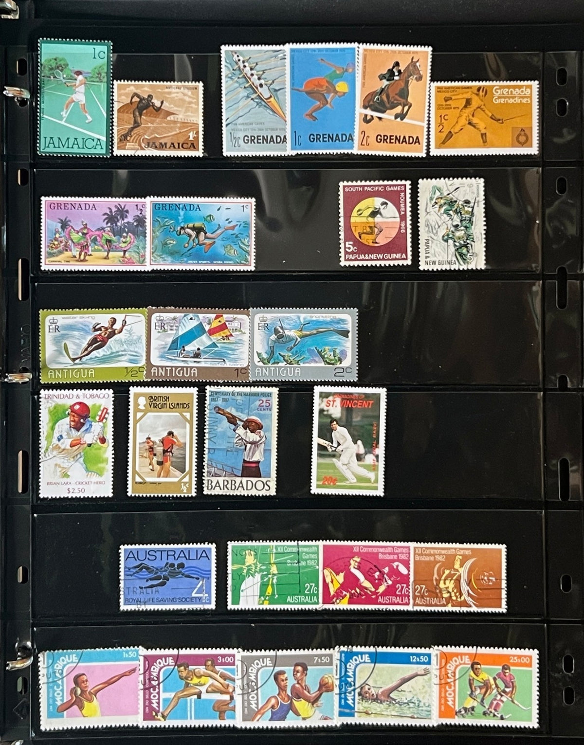 Sports Topicals Stamp Collection Stockbook 28 Pages Mint & Used ZAYIX