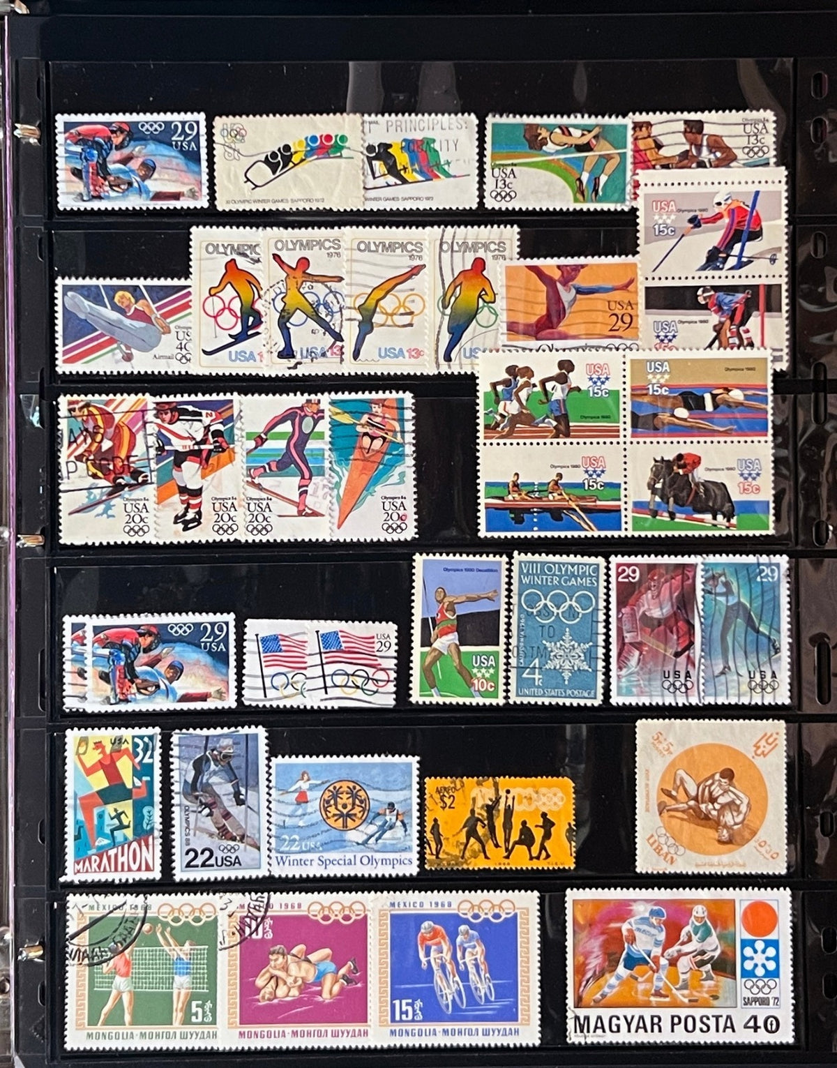 Sports Topicals Stamp Collection Stockbook 28 Pages Mint & Used ZAYIX