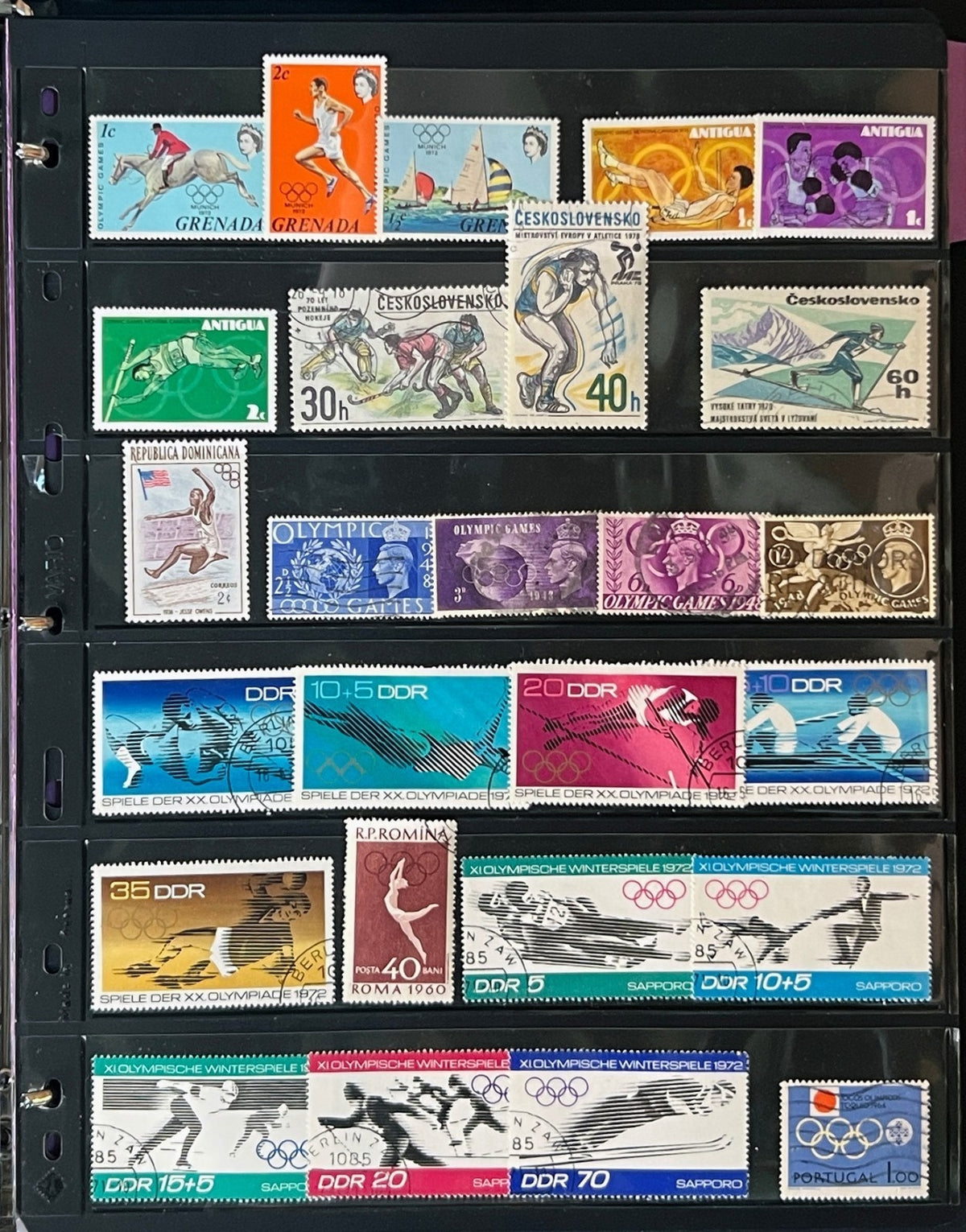 Sports Topicals Stamp Collection Stockbook 28 Pages Mint & Used ZAYIX