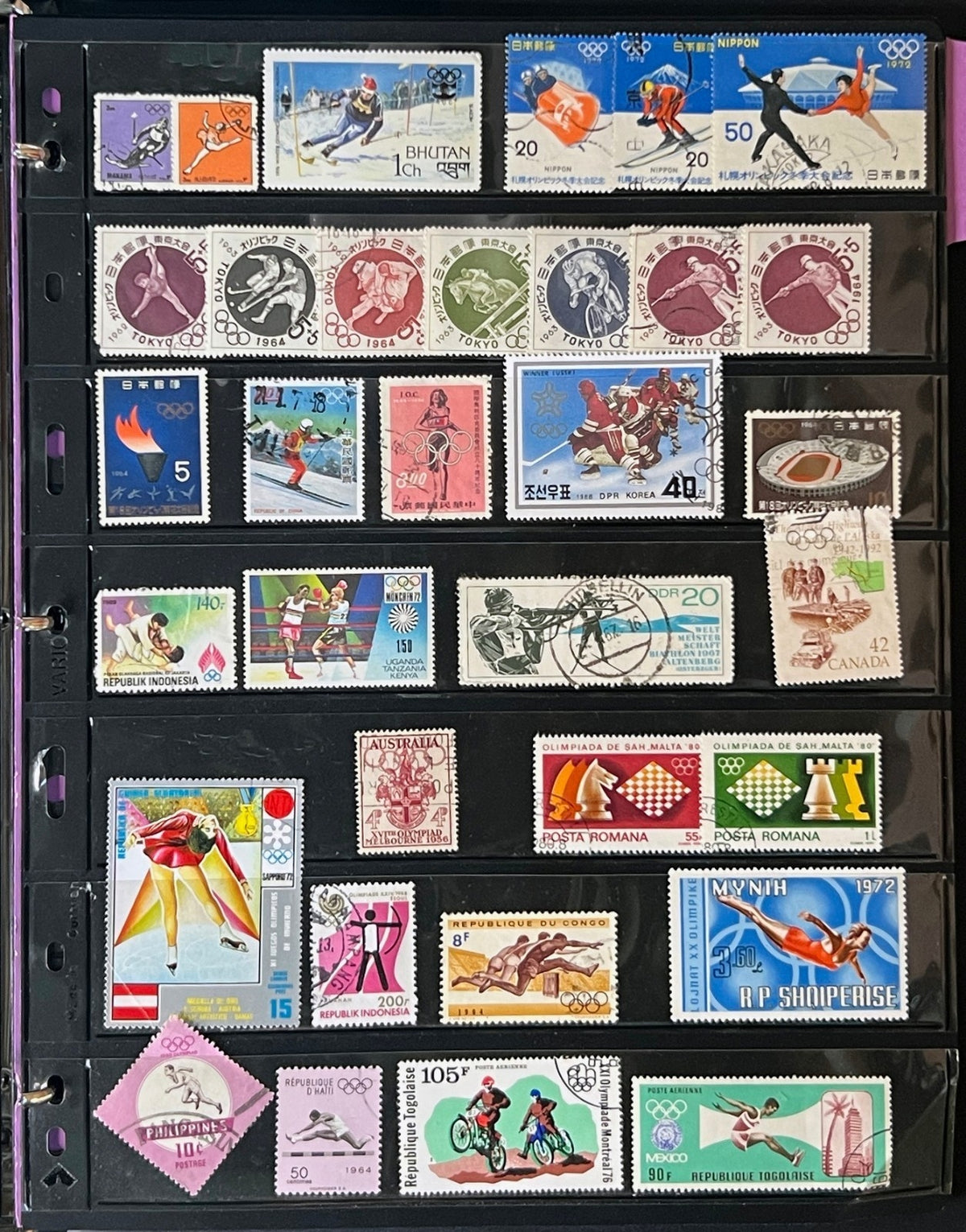 Sports Topicals Stamp Collection Stockbook 28 Pages Mint & Used ZAYIX