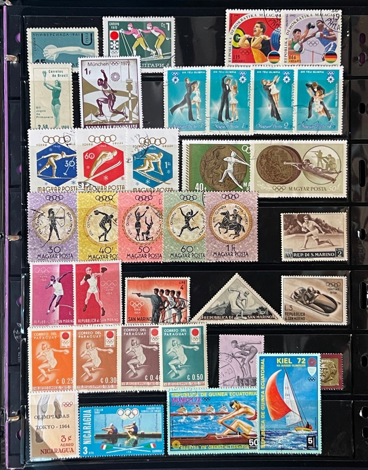 Sports Topicals Stamp Collection Stockbook 28 Pages Mint & Used ZAYIX