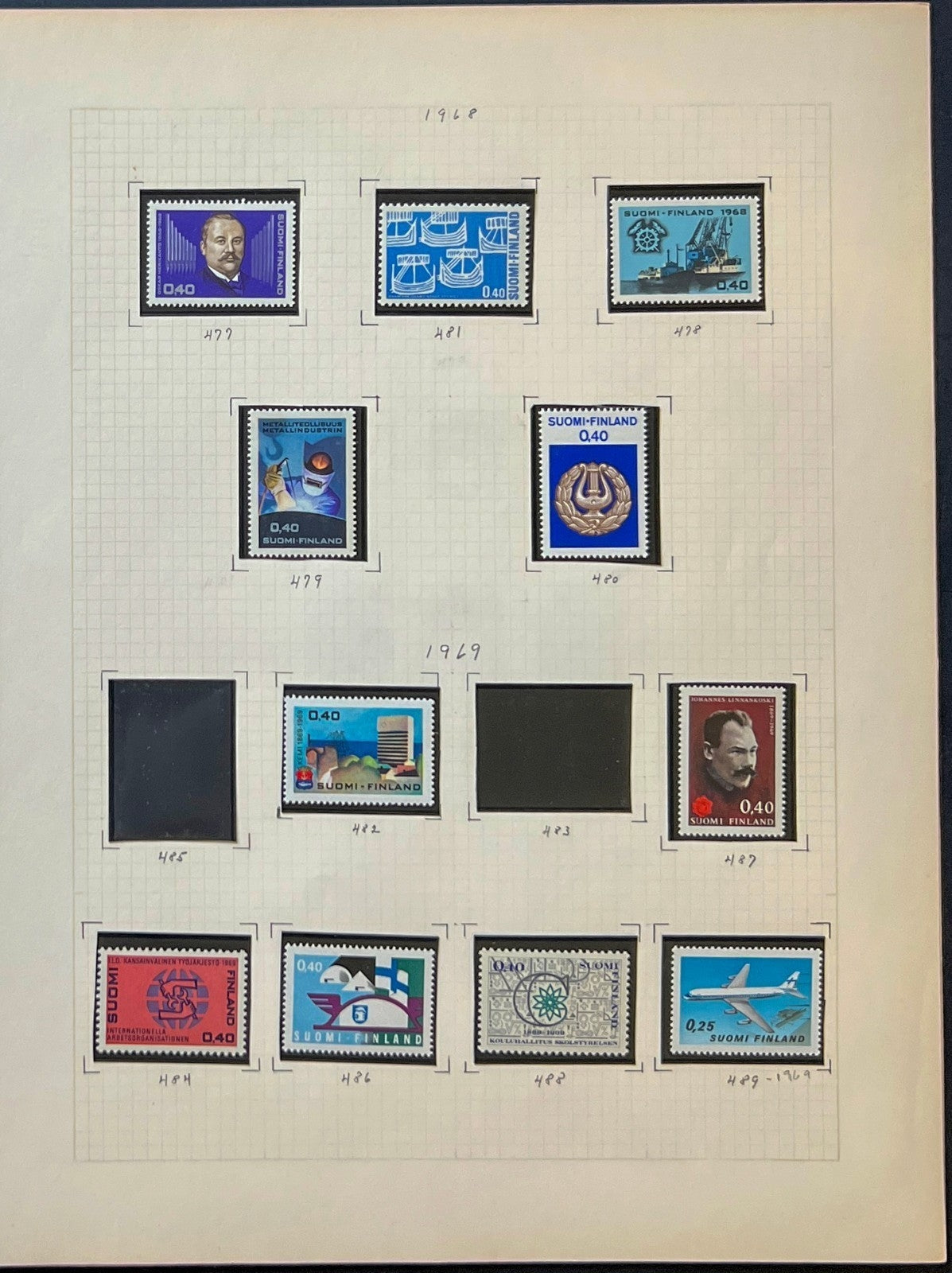 Finland Stamp Collection Album Pages 182 Stamps Mint Hinged & MNH ZAYIX