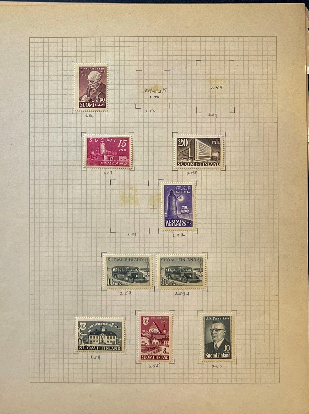 Finland Stamp Collection Album Pages 182 Stamps Mint Hinged & MNH ZAYIX
