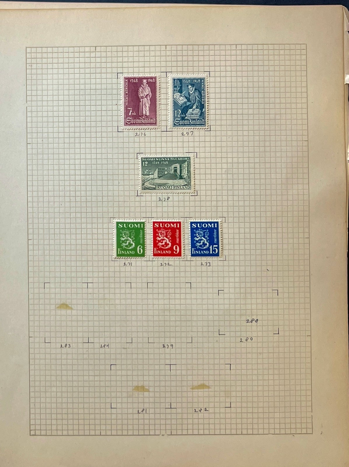 Finland Stamp Collection Album Pages 182 Stamps Mint Hinged & MNH ZAYIX