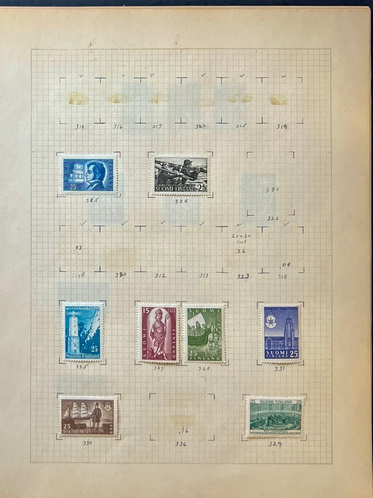 Finland Stamp Collection Album Pages 182 Stamps Mint Hinged & MNH ZAYIX