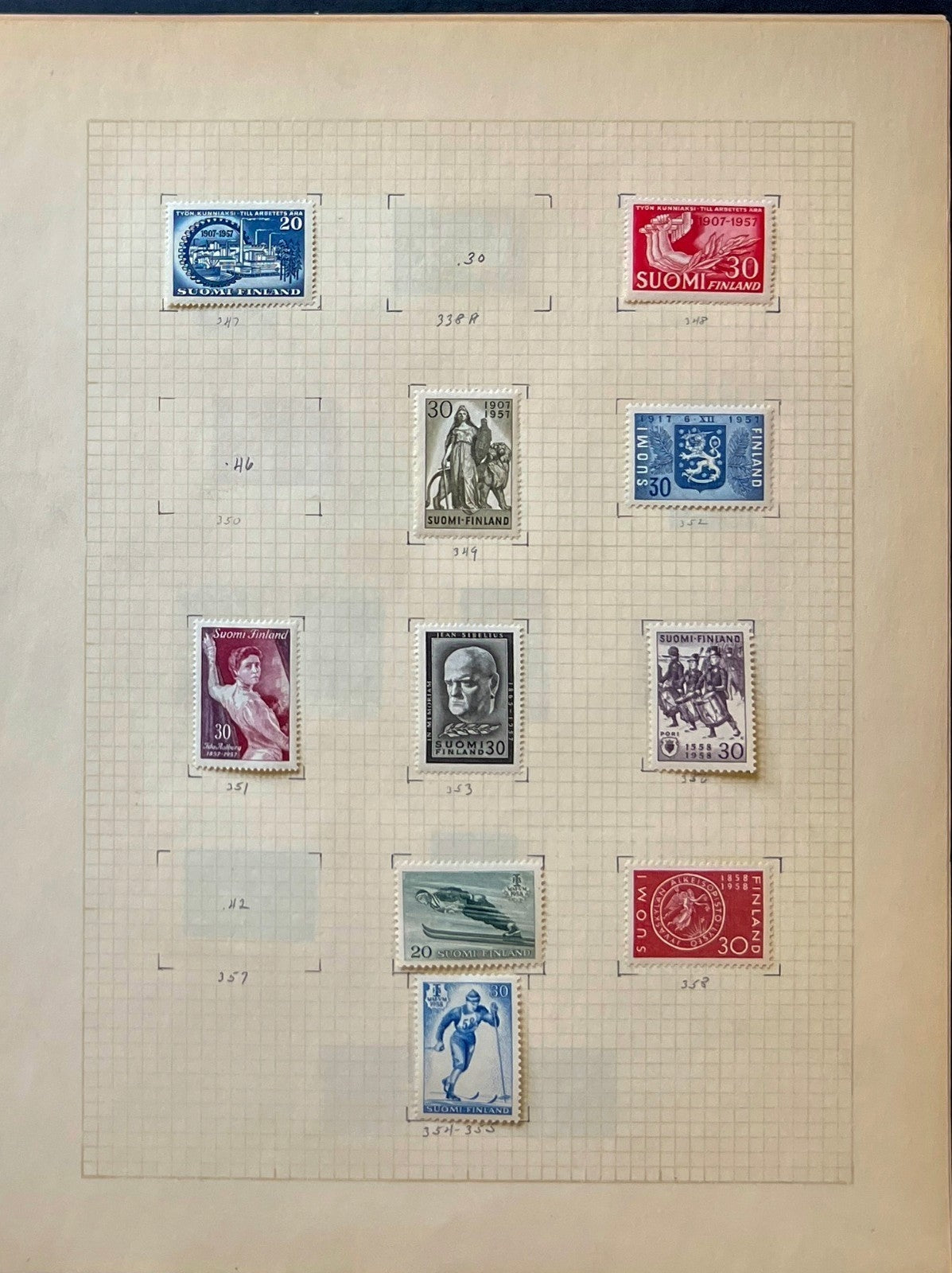 Finland Stamp Collection Album Pages 182 Stamps Mint Hinged & MNH ZAYIX