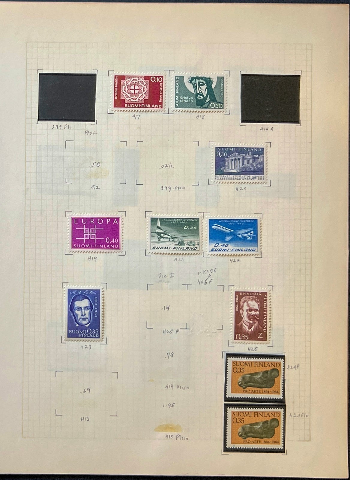 Finland Stamp Collection Album Pages 182 Stamps Mint Hinged & MNH ZAYIX