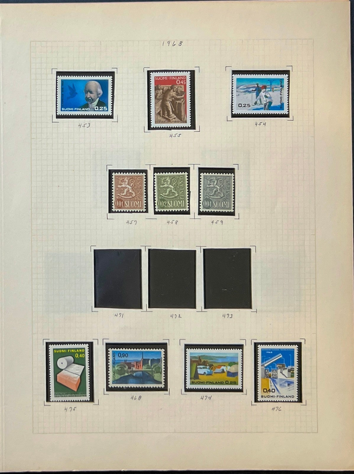 Finland Stamp Collection Album Pages 182 Stamps Mint Hinged & MNH ZAYIX