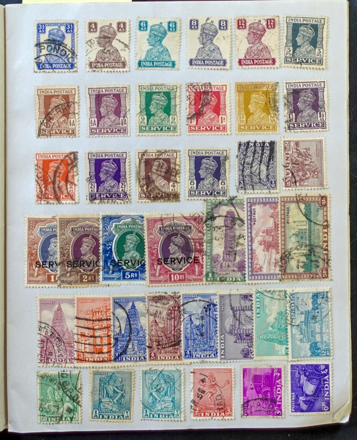 India Stamp Collection Stock Book Mint & Used ZAYIX