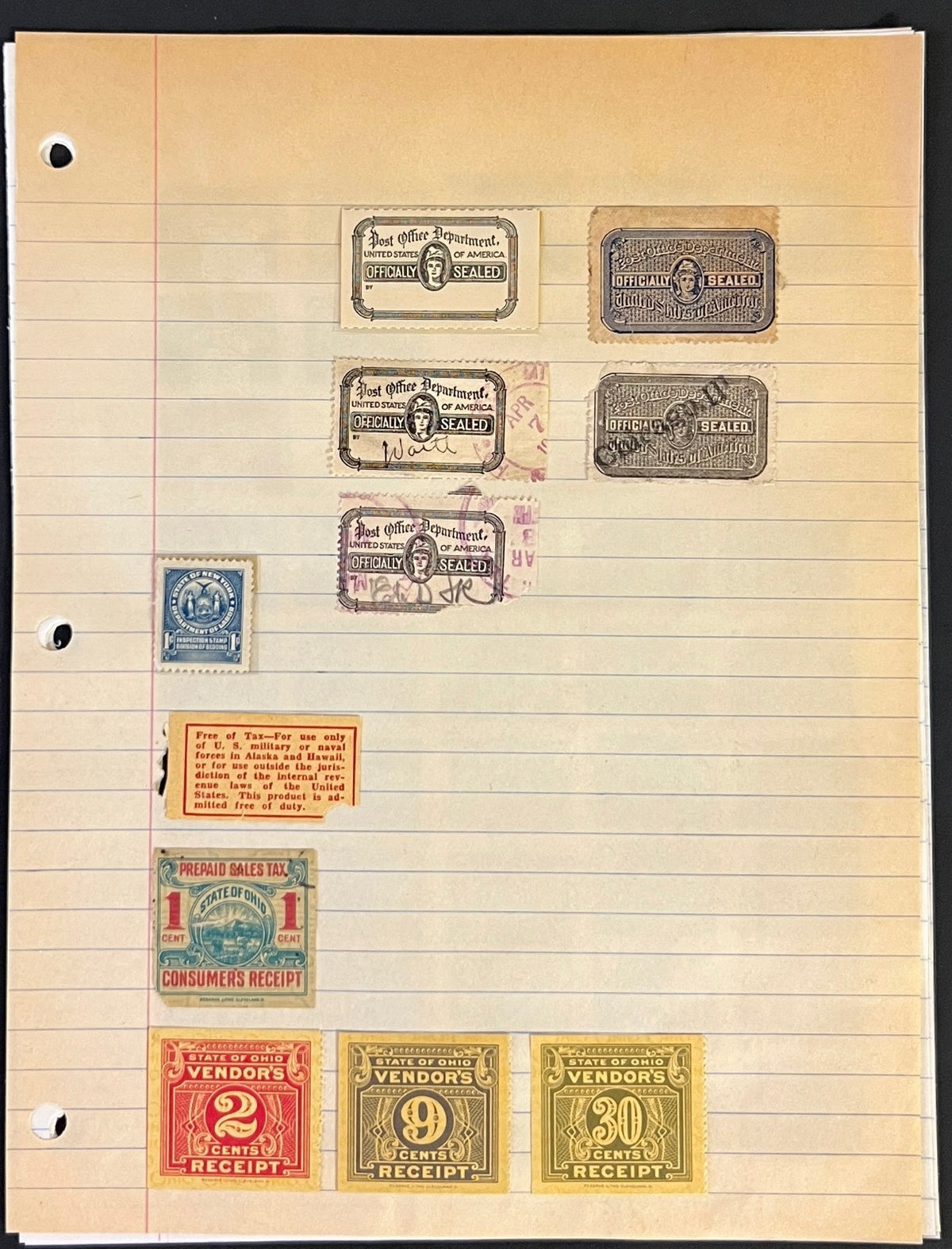 Revenues State & Federal Documents & Ephemera Stamp Collection ZAYIX