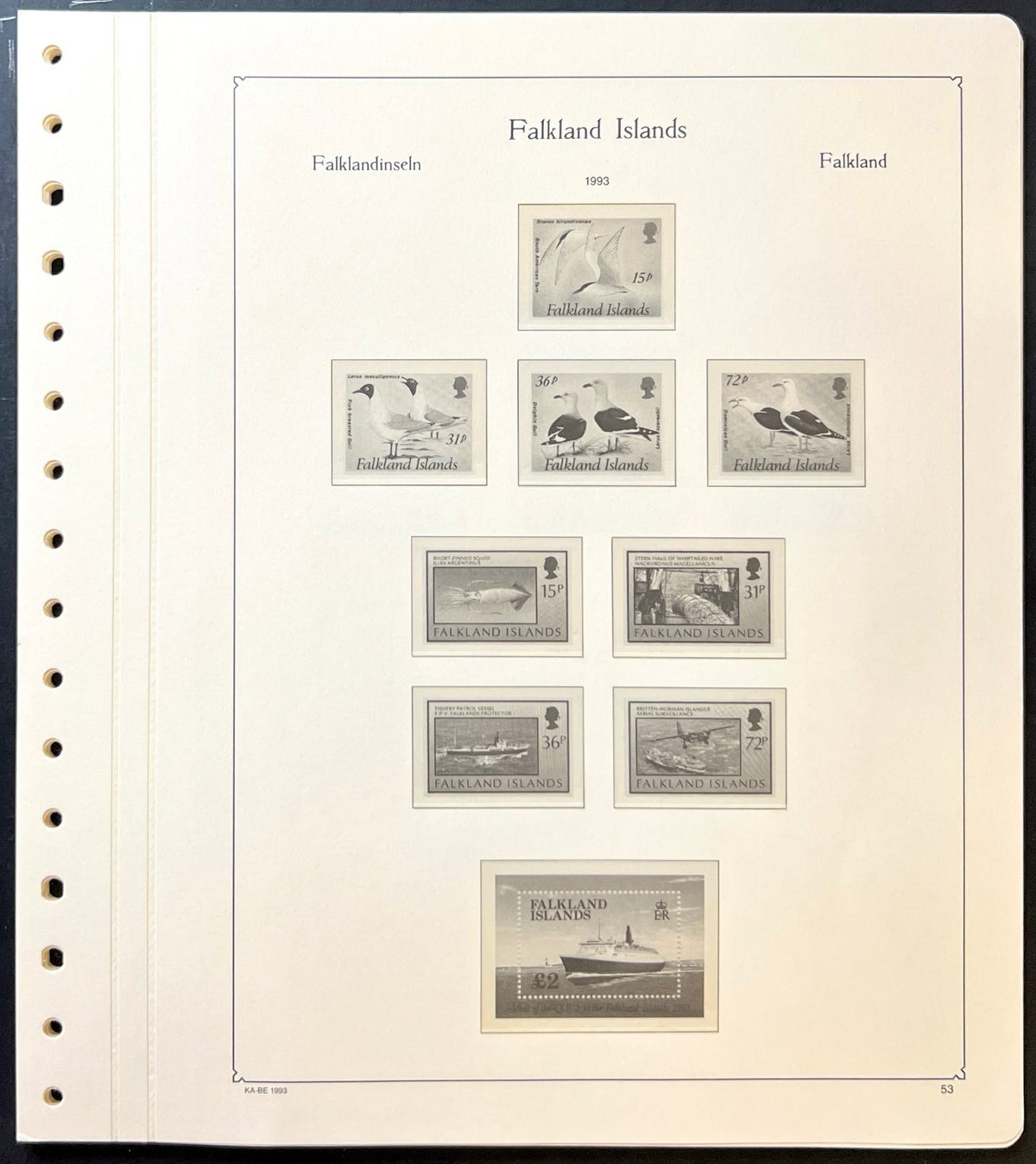 Falkland Islands & Dependencies KABE Hingeless Album Pages 1993-1994 ZAYIX