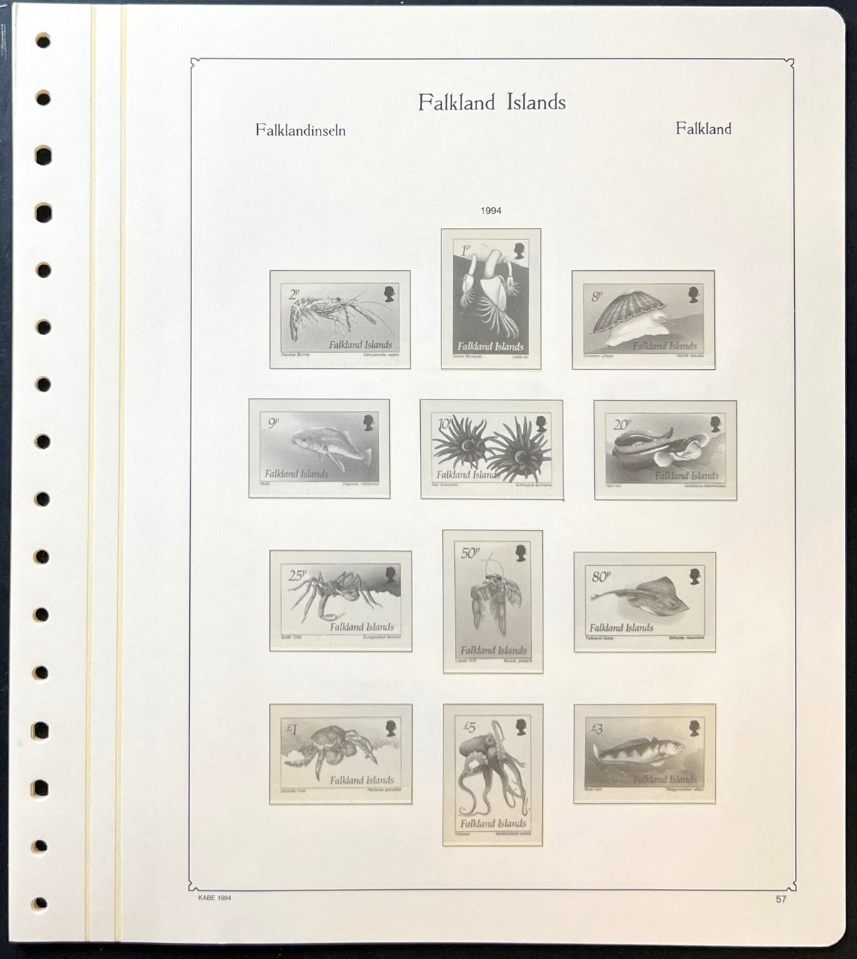 Falkland Islands & Dependencies KABE Hingeless Album Pages 1993-1994 ZAYIX