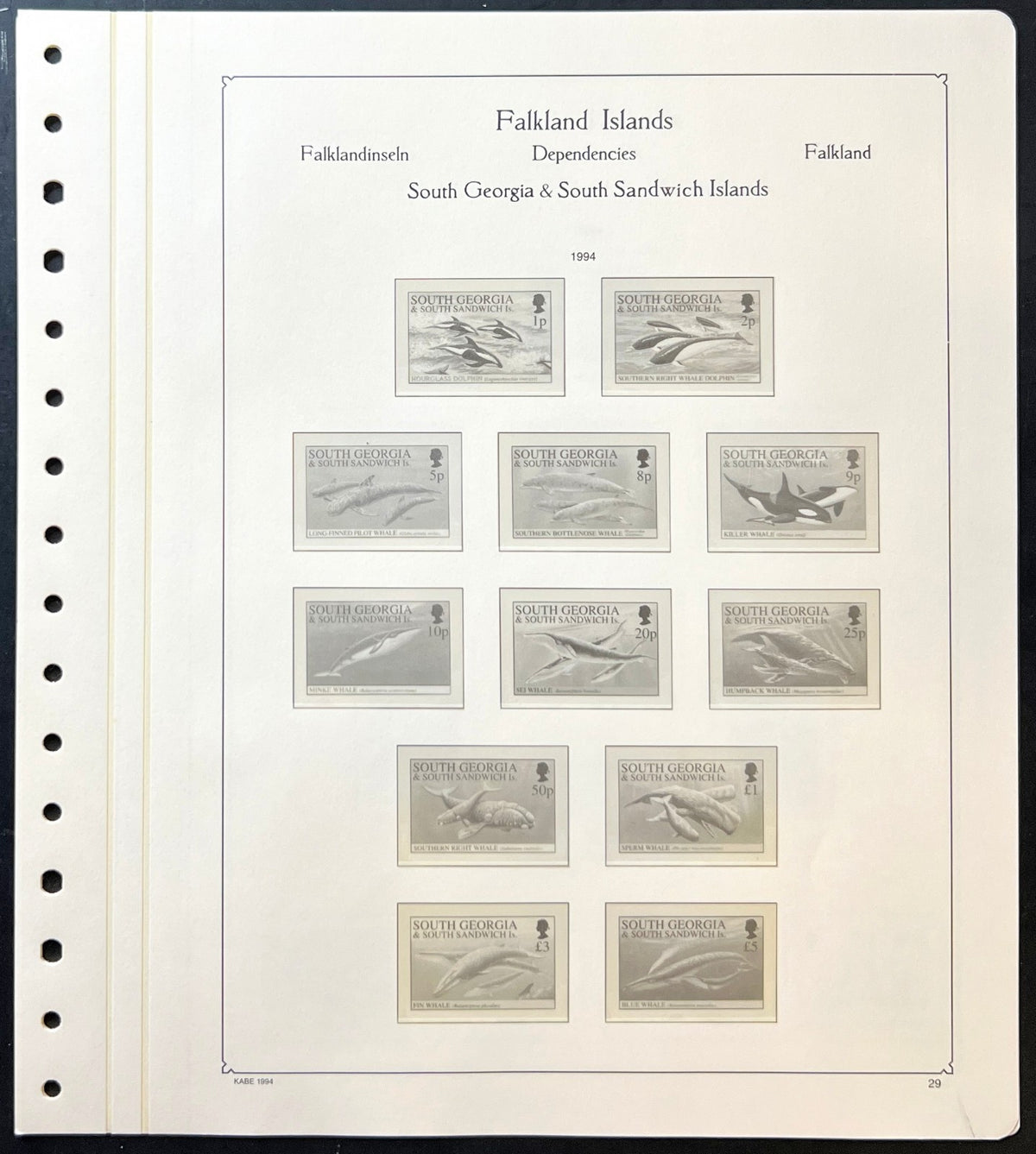 Falkland Islands & Dependencies KABE Hingeless Album Pages 1993-1994 ZAYIX