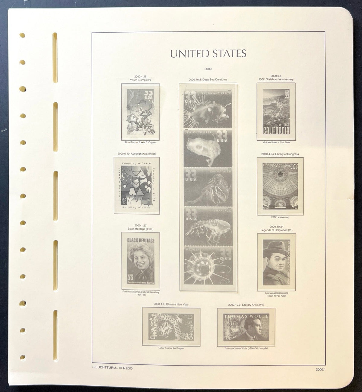 United States Lighthouse Illustrated Hingeless Album Pages 2000-2001 ZAYIX