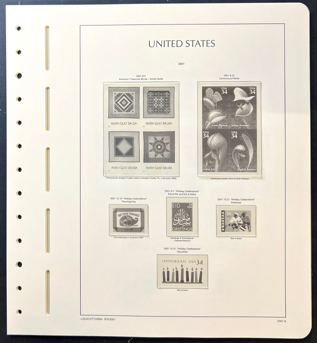 United States Lighthouse Illustrated Hingeless Album Pages 2000-2001 ZAYIX