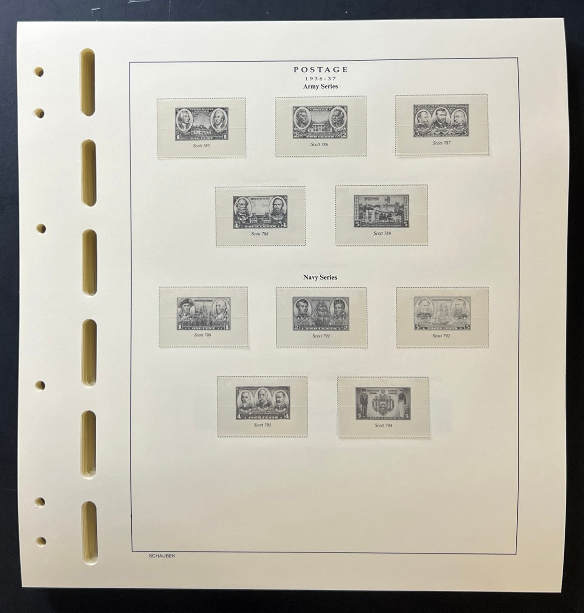 U.S. Schaubek Scott National Postage Stamp Hingeless Album Pages 1935-1981 ZAYIX