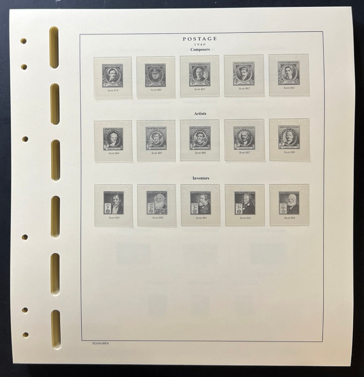U.S. Schaubek Scott National Postage Stamp Hingeless Album Pages 1935-1981 ZAYIX