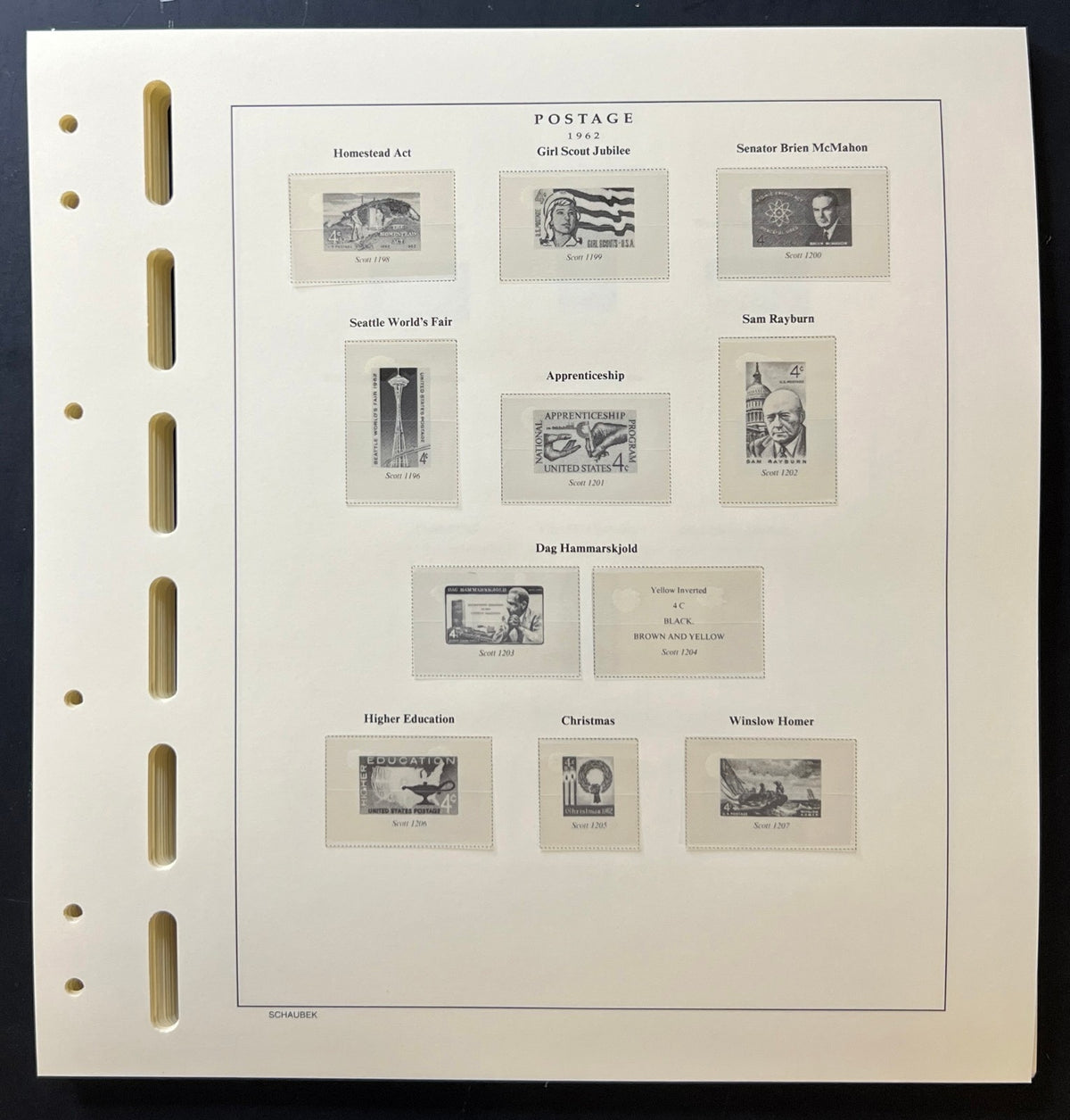 U.S. Schaubek Scott National Postage Stamp Hingeless Album Pages 1935-1981 ZAYIX