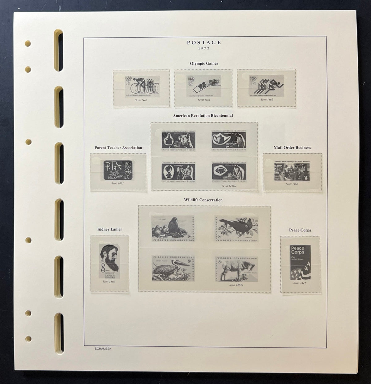 U.S. Schaubek Scott National Postage Stamp Hingeless Album Pages 1935-1981 ZAYIX
