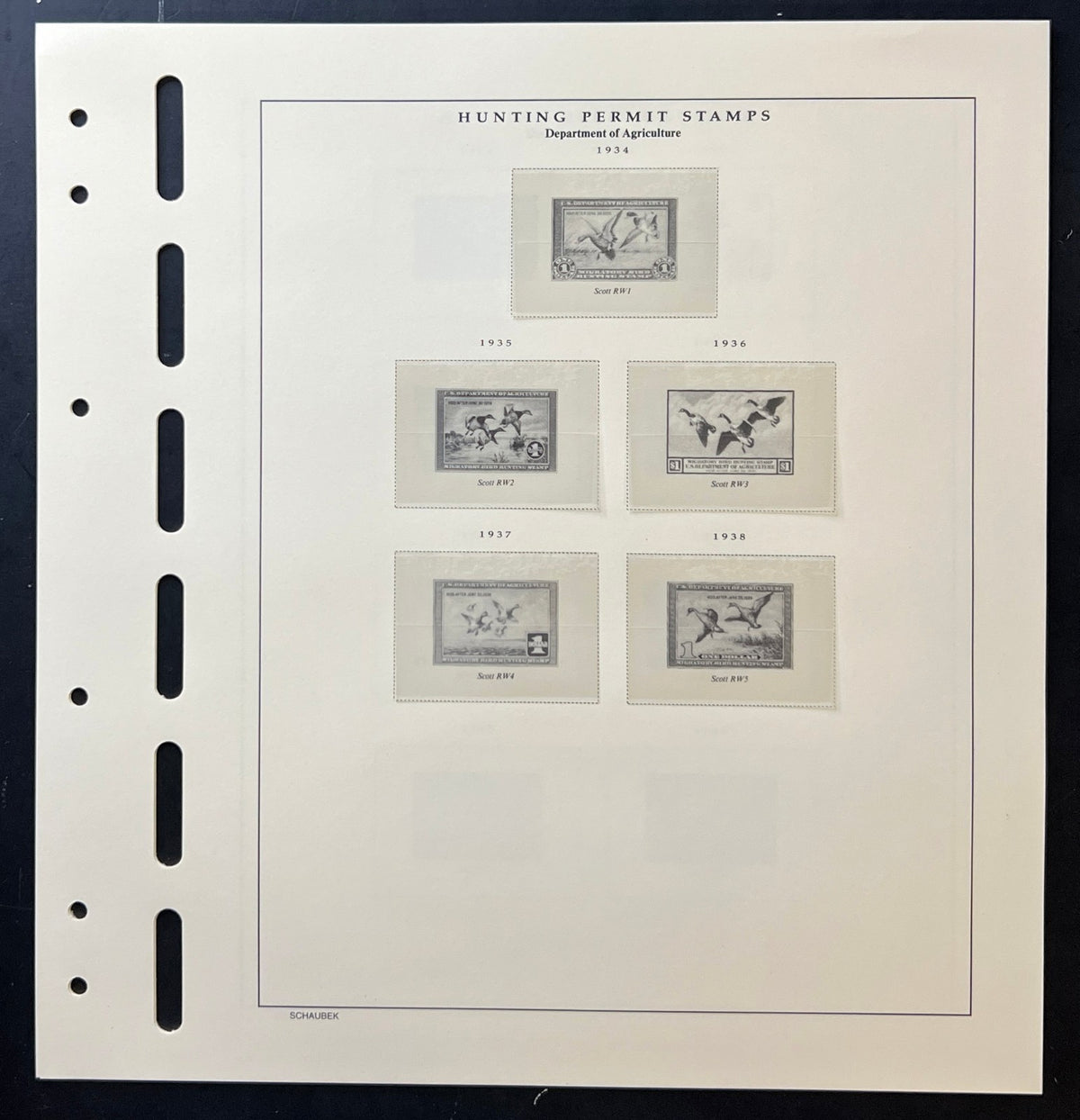 U.S. Schaubek Scott National Postage Stamp Hingeless Album Pages 1935-1981 ZAYIX